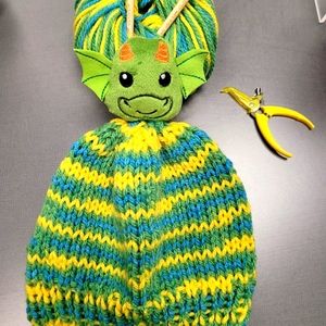 Dragon Topper Kids Hand-Knit Beanie